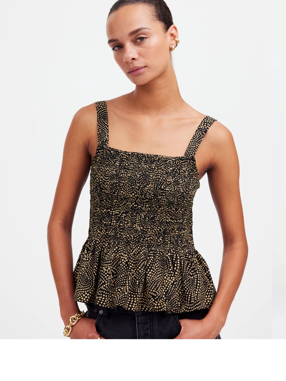 Madewell smocked peplum top size 12